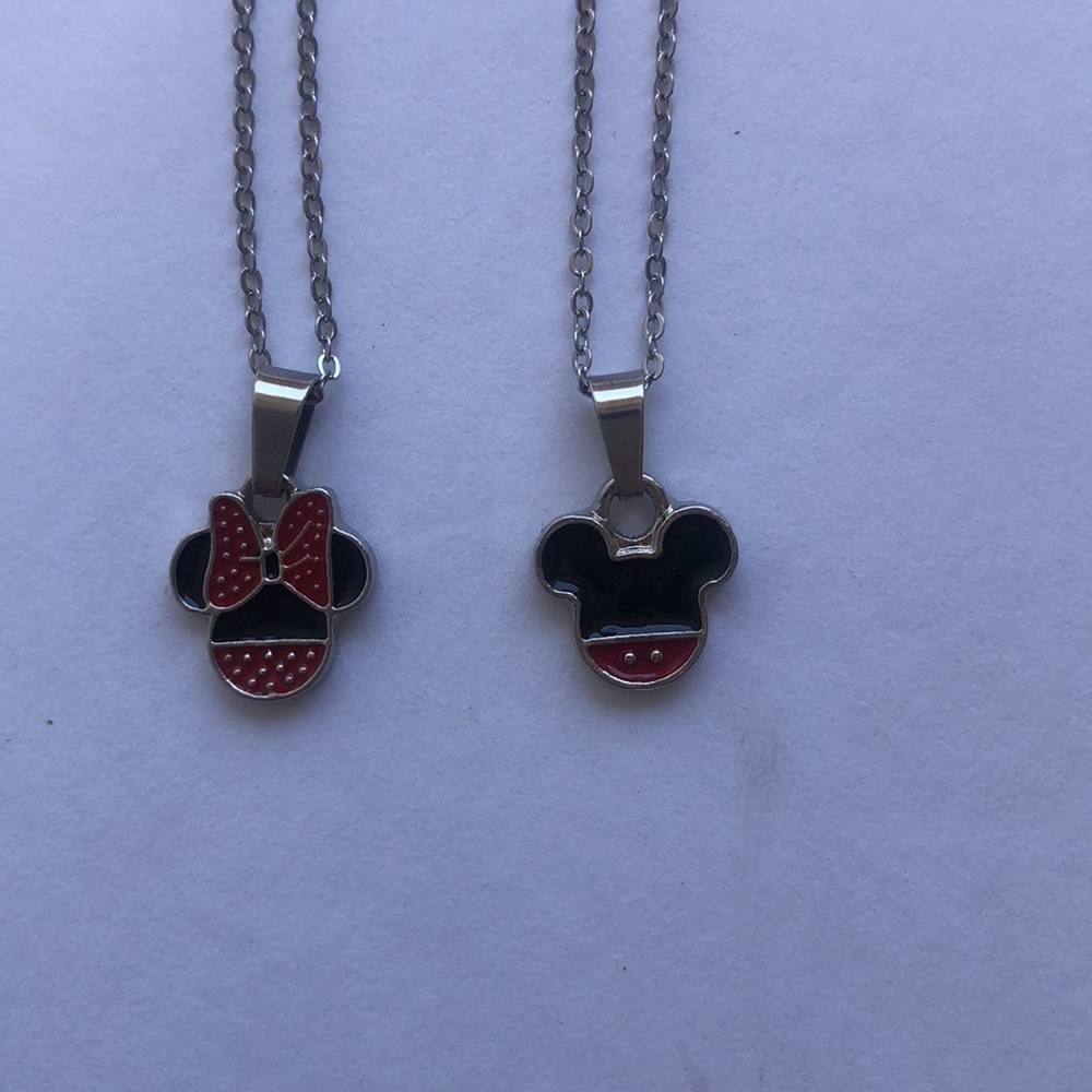 Mickey&Minnie stainless steel necklaces mother& daughter, sisters or BFF